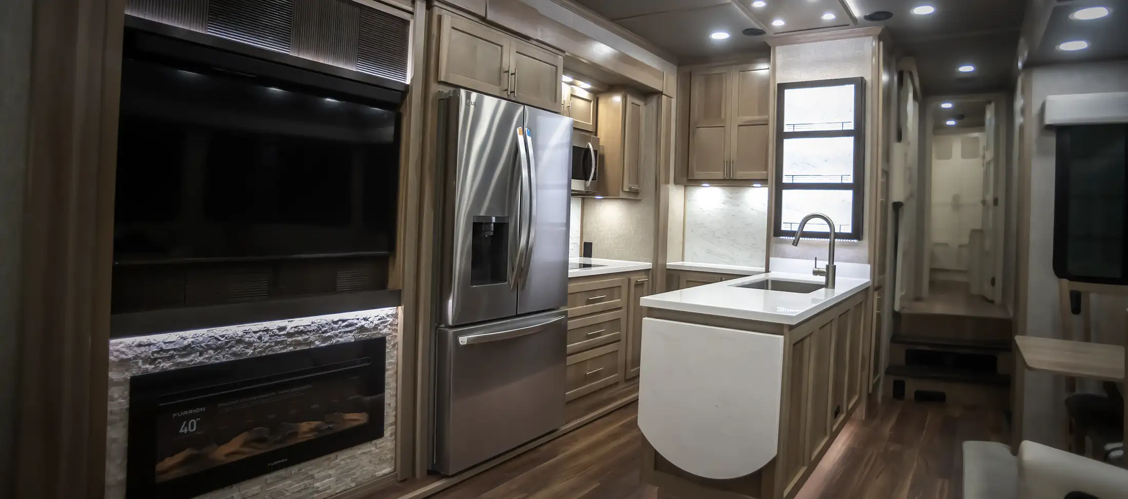 Matching RV hardwood interior is crucial when buying a luxury RV.